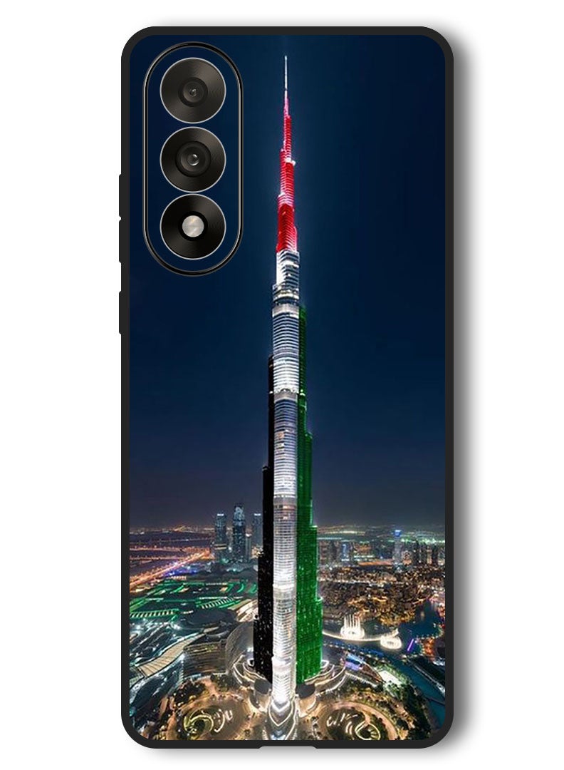 Theodor Case Compatible with OnePlus Nord 5 6.83 Inch Protection Shockproof Bumper Cover Burj Khalifa UAE Flag - Image 1