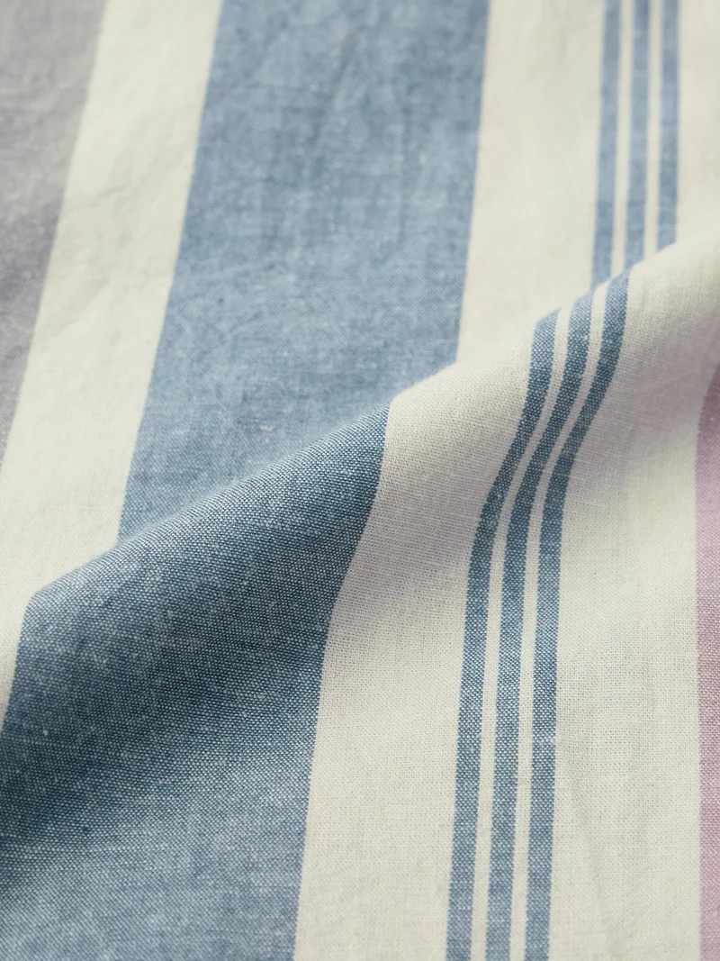 The Souled Store  The Souled Store Harbour Line: Striped Shirt Men and Boys Full Sleeves Spread Collar Cotton Linen Blend Oversized Relaxed Fit Lightweight Breathable Casual Button Down Shirt for Summer and Beachwear  | Best Price UAE