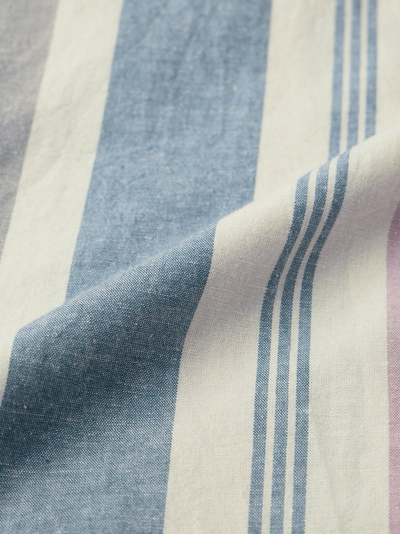 The Souled Store Harbour Line: Striped Shirt Men and Boys Full Sleeves Spread Collar Cotton Linen Blend Oversized Relaxed Fit Lightweight Breathable Casual Button Down Shirt for Summer and Beachwear - Image 5