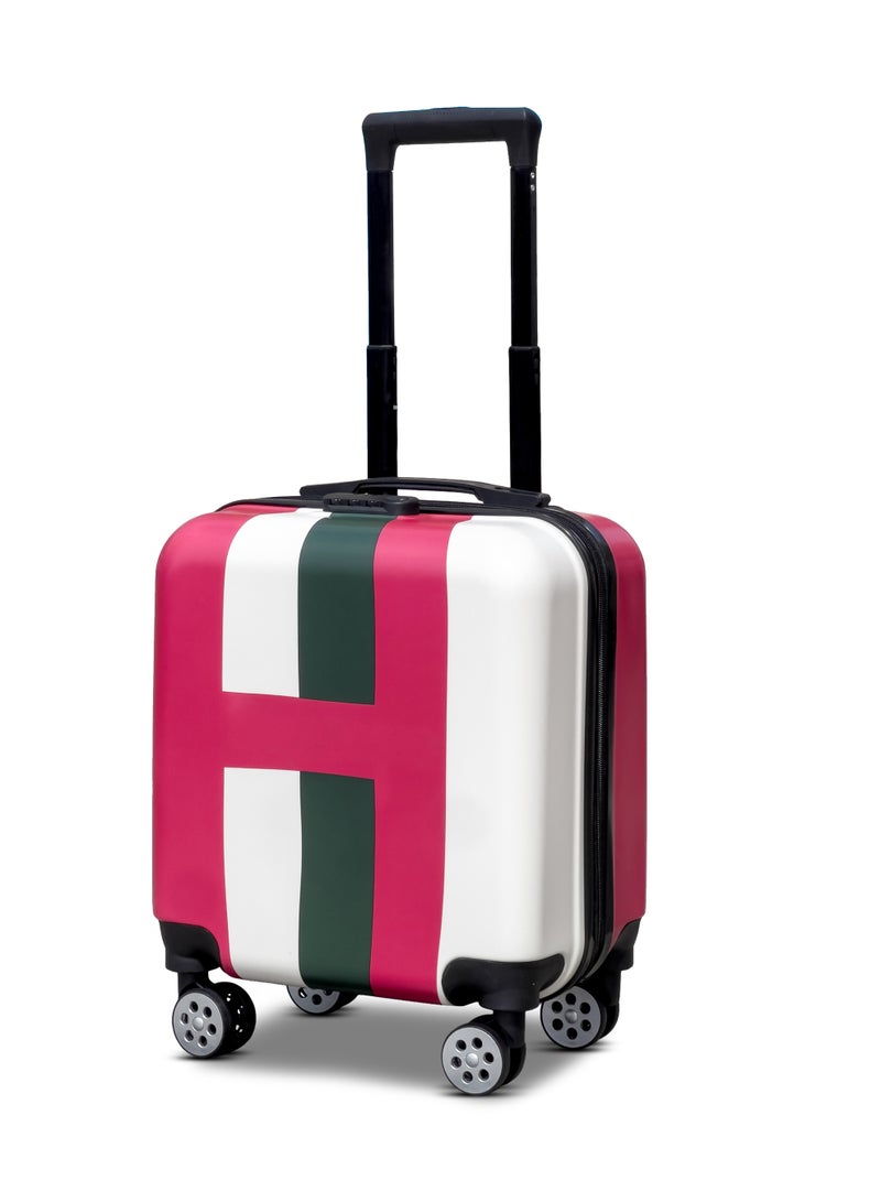 ZAAPPY Kids Stripe Printed ABS Lightweight 17 Inch (7kg) Cabin Size Luggage, 8 Wheels, Combination Lock Suitcase - Image 1