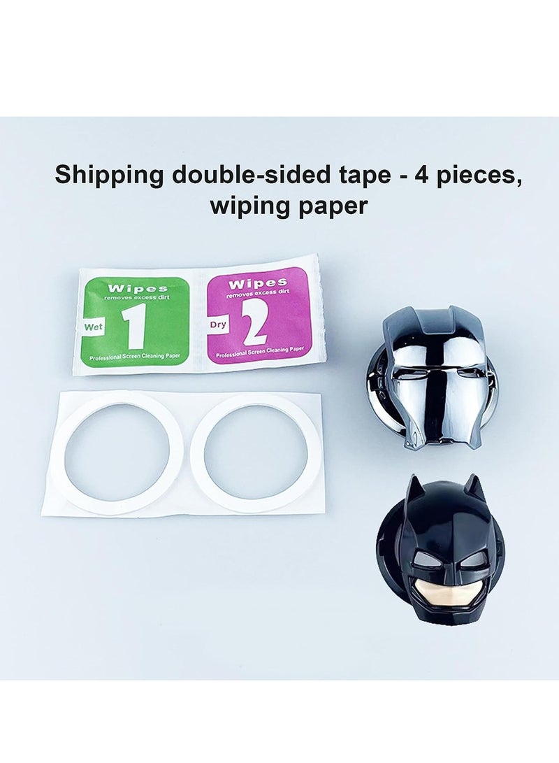 2 Pcs Start Stop on Cover Car Engine Push Start on Cover Anti Scratch Car Engine Decoration Cover Black and Silver - Image 2
