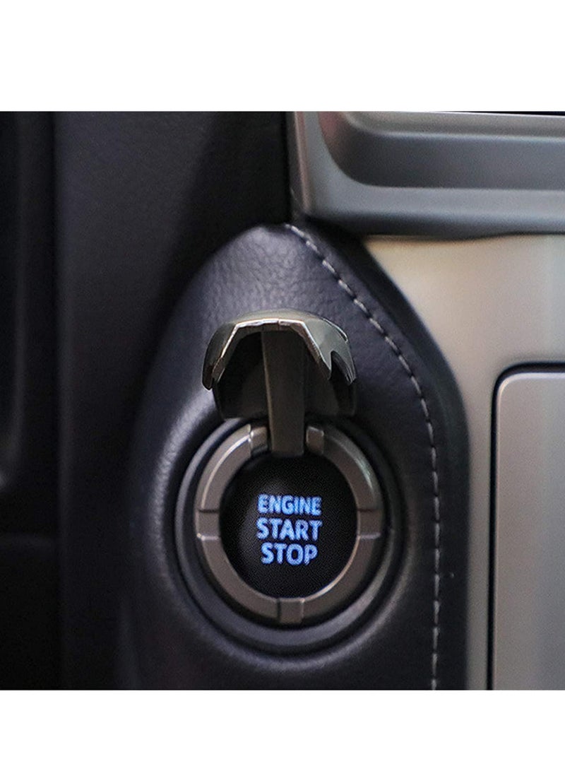 2 Pcs Start Stop on Cover Car Engine Push Start on Cover Anti Scratch Car Engine Decoration Cover Black and Silver - Image 3