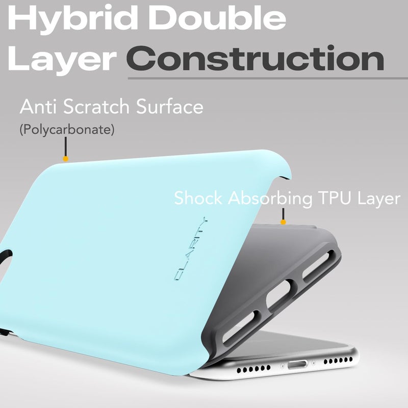 TEAM LUXURY Case for iPhone se (2022/2020), iPhone 8, iPhone 7 case - Shockproof Slim Protective Cover Compatible with Wireless Charging - (Sky Blue/Gray) - Image 5