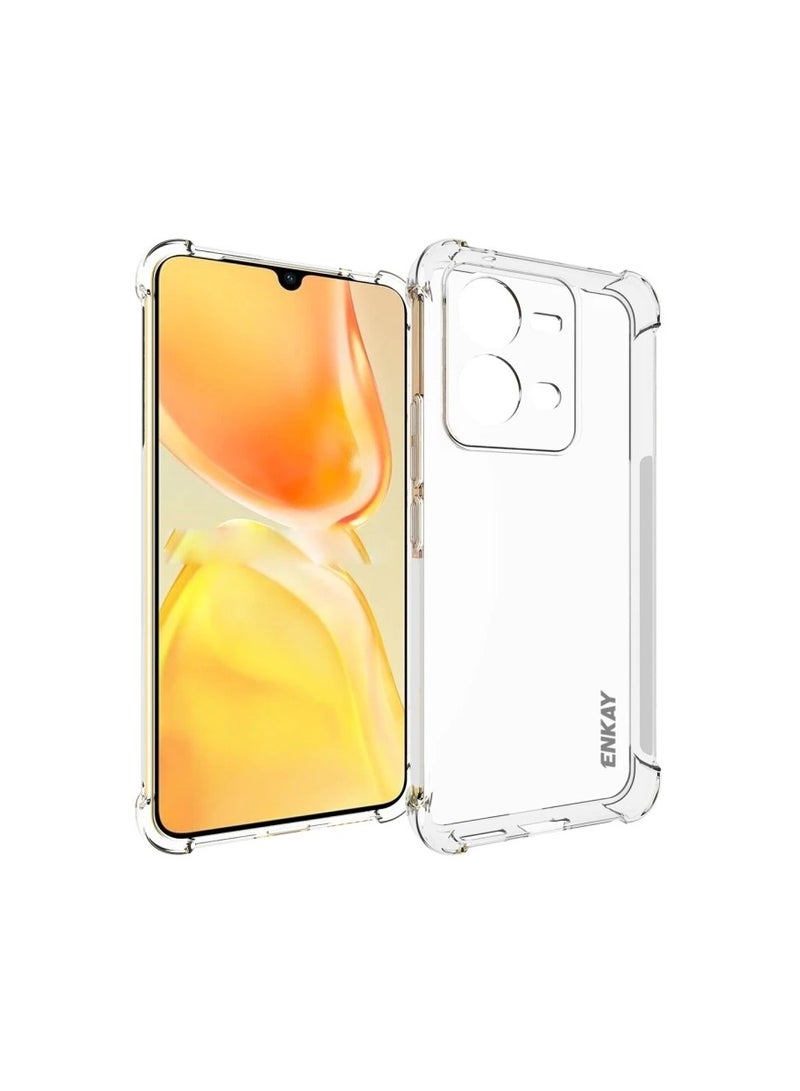 vesus Protective Case for Vivo Y35 4G clear TPU Four Corners Protection Cover Transparent Soft Bumper - Image 1