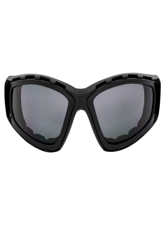 Alpha Omega Sports & Motorcycle Safety Riding Goggles Z87.1 Wraparound Padded Black Frame w/Smoke Lens - Image 2