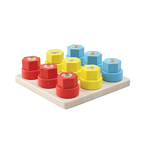 Brainsmith Premium Wooden Activity Toy for Toddlers – Color Sorter Nut Bolt Screw Set – Fine Motor Skills Educational Toy – Safe Montessori Toys for Kids – Hand-Eye Coordination (18 Months - 4 Years) - Image 1
