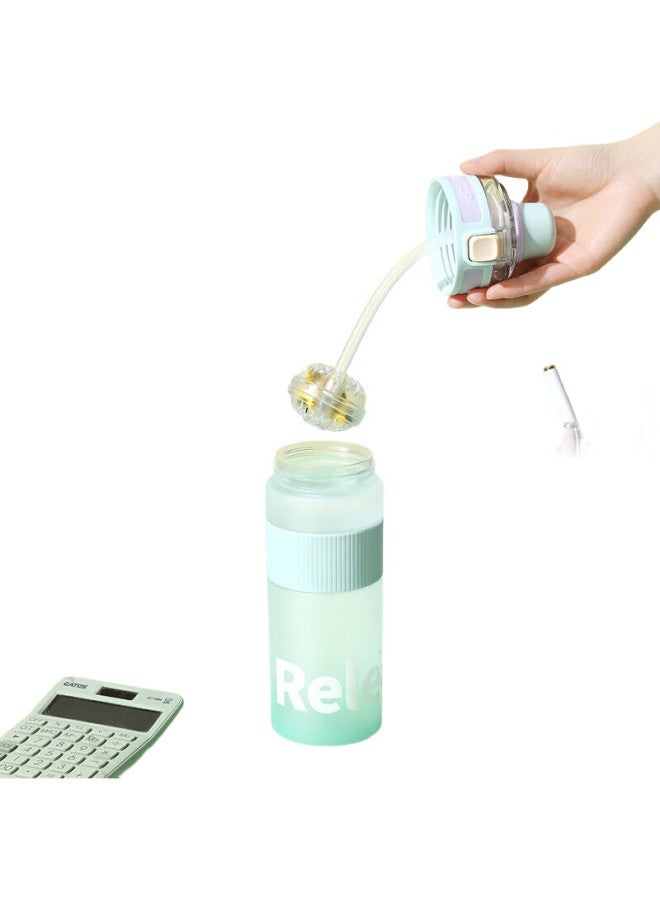 RELEA Sports Water Bottle, Large Capacity Student Water Cup, Tritan Plastic Cup, Outdoor Fitness Straw Cup, Heat-Resistant Tea Infuser Cup - Image 2