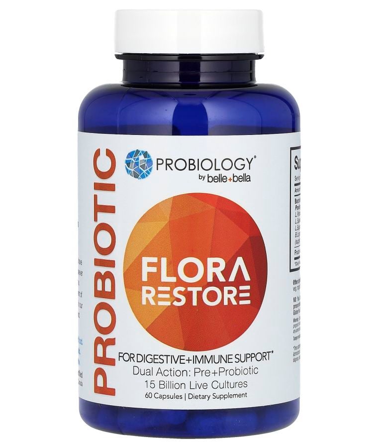 Probiotic Flora Restore 15 Billion Live Cultures  60 Capsules