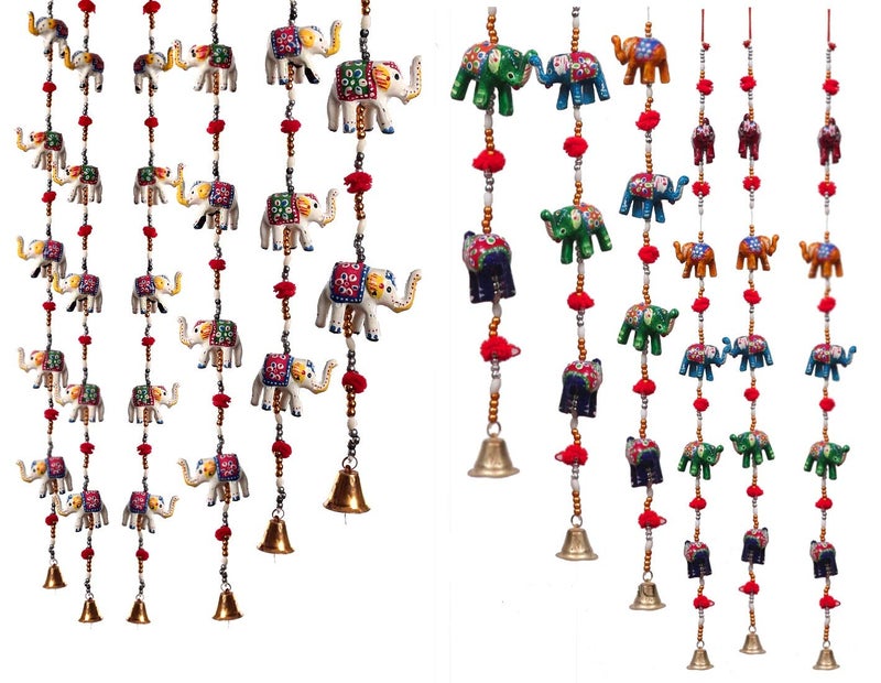 DreamKraft Paper Mache Elephant Door Hanging Bandarwal for Wall Hanging, Home Decor, Main Door Decor (96 Cm, Multicolor) - Image 1