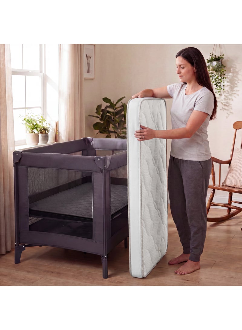 Premium Baby Travel Cot Mattress, 120 × 60 cm, 10 cm Thick – Padded, Breathable & Hypoallergenic (Mattress Only) - Image 3