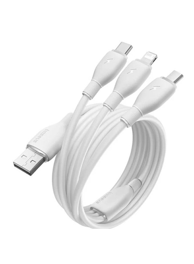بيسوس BASEUS ULTRA FAST USB A TO USB C-M-L CABLE 1.3M white - Image 1