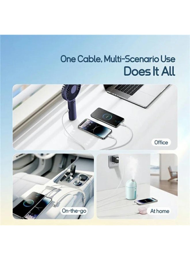 بيسوس BASEUS ULTRA FAST USB A TO USB C-M-L CABLE 1.3M white - Image 4