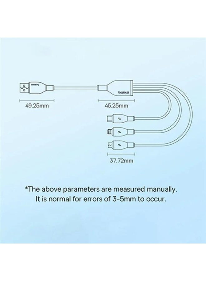 بيسوس BASEUS ULTRA FAST USB A TO USB C-M-L CABLE 1.3M white - Image 3