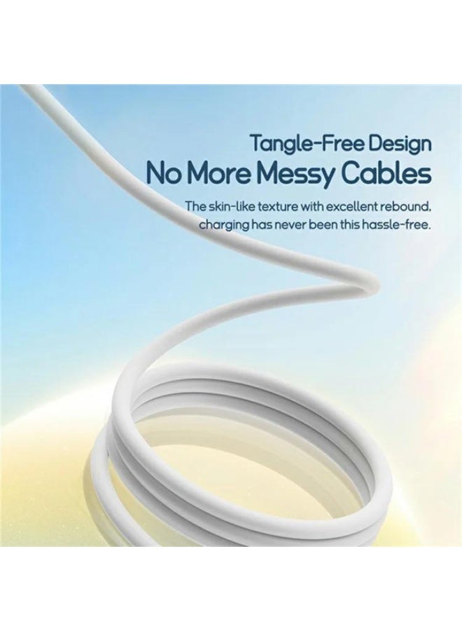 بيسوس BASEUS ULTRA FAST USB A TO USB C-M-L CABLE 1.3M white - Image 5