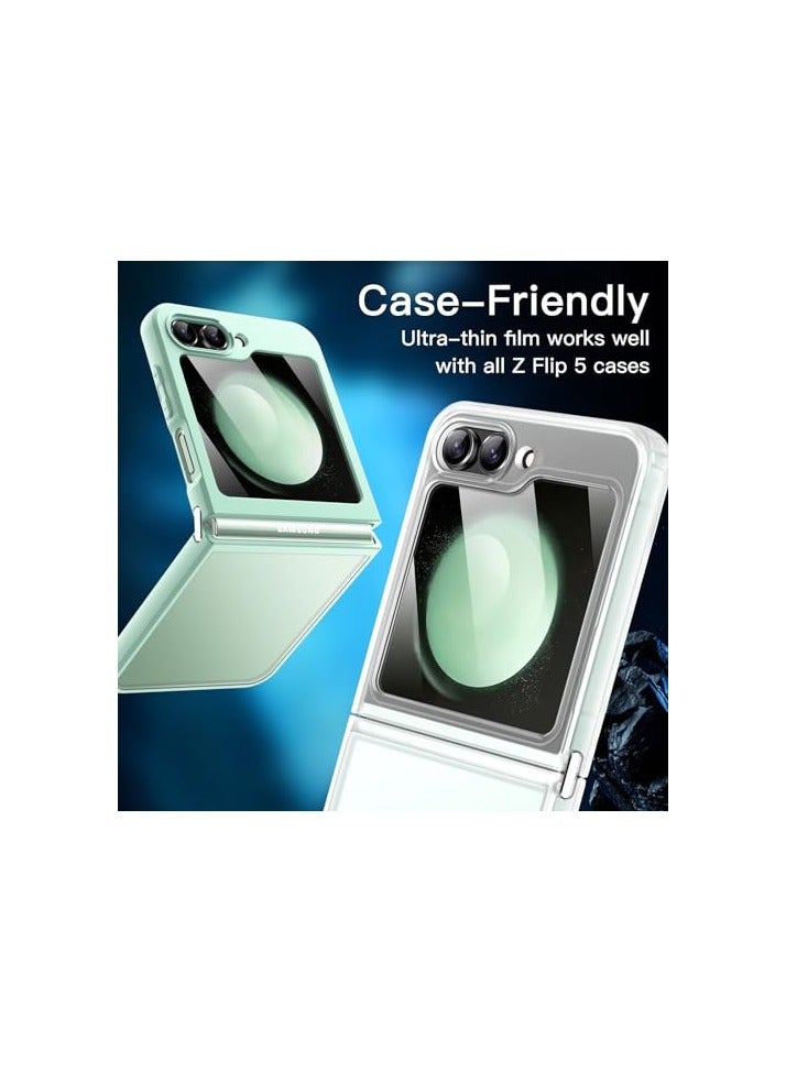 JETech Front Screen Protector for Samsung Galaxy Z Flip 5, Full Coverage PET Film, Case Friendly, HD Clear, 3-Pack - Image 3
