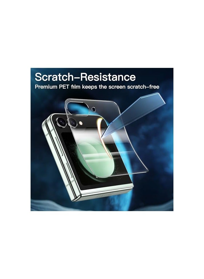 JETech Front Screen Protector for Samsung Galaxy Z Flip 5, Full Coverage PET Film, Case Friendly, HD Clear, 3-Pack - Image 2