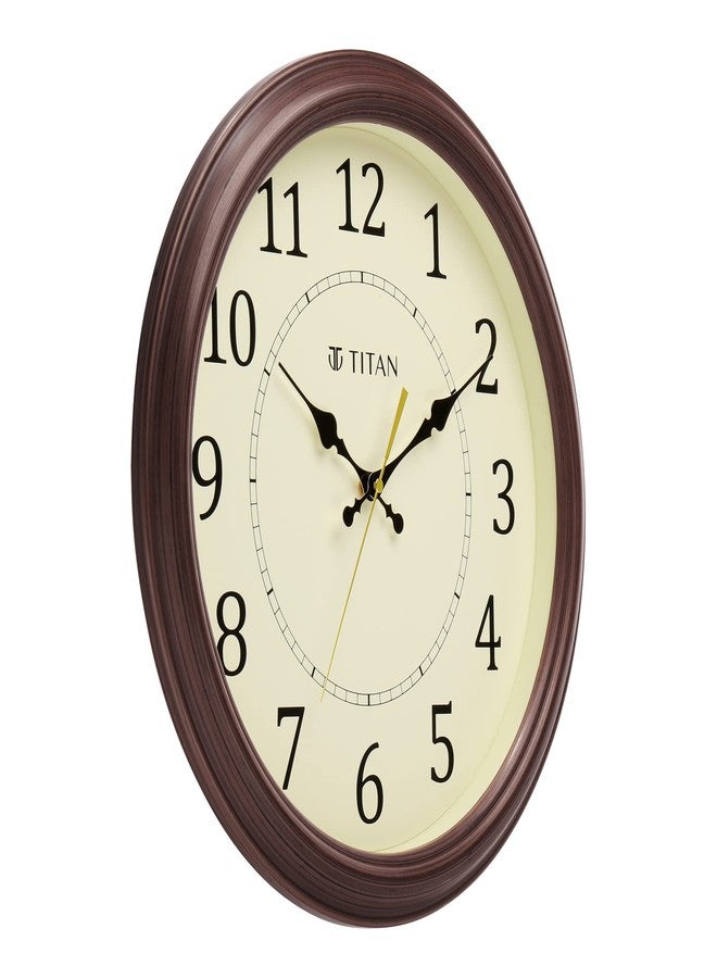 Titan Classic Off White Wall Clock Silent Sweep Technology - 42 cm x 42 cm (Large) - Image 2