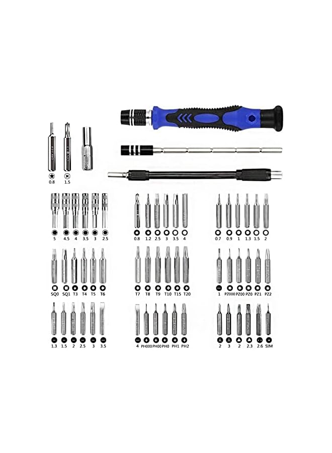 PROMASS promass Professional Computer Repair Tool Kit, Precision Laptop Screwdriver Kit, 80 in 1 Electronics Repair Tool with 56 Magnetic Bits, Compatible for MacBook, iPhone, Game Console, Tablet  - Image 2