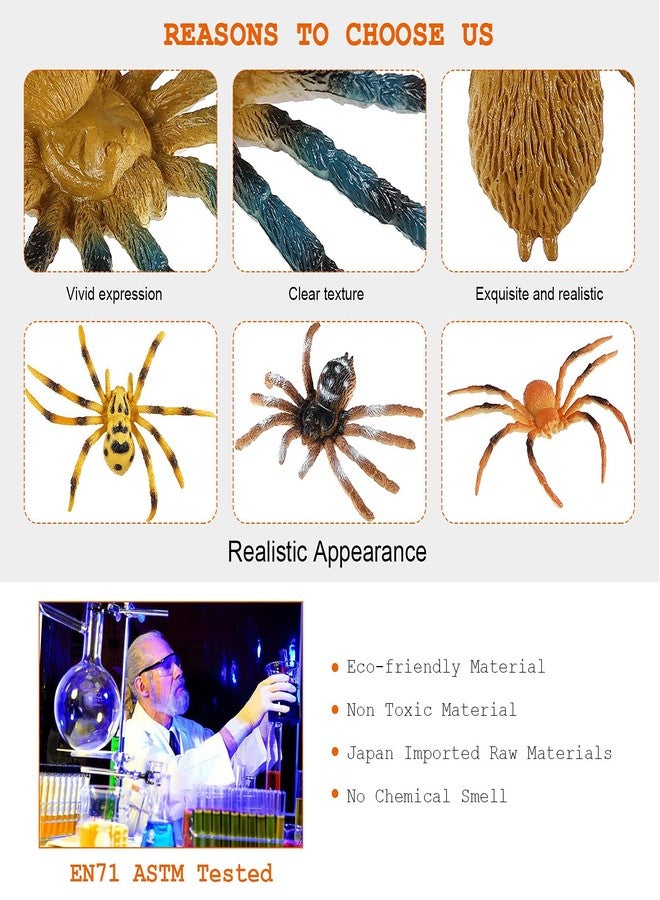 JOKFEICE Spider Toys 12 pcs Realistic Spider Figures Colorful Tarantula Figurines for Halloween Decor, Early Educational Toy, Birthday Party, Cake Topper for Kids - Image 4