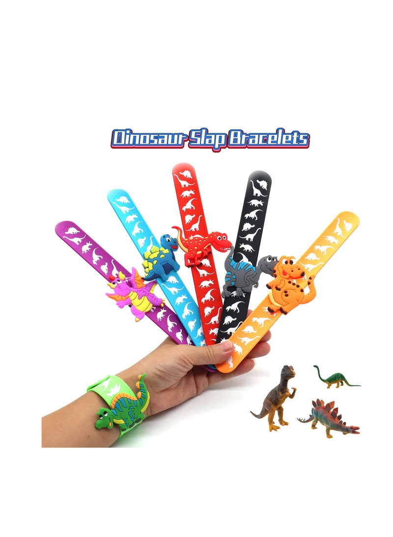 Excefore Dinosaur Silicone Wristbands, Dinosaur Theme Slap Bracelets Party Favors Dinosaur Silicone Wristbands Boys&Girls Dinosaur Theme Party Supplies Carnival Prizes Suit Classroom Exchanging Gifts (6pack)  - Image 4