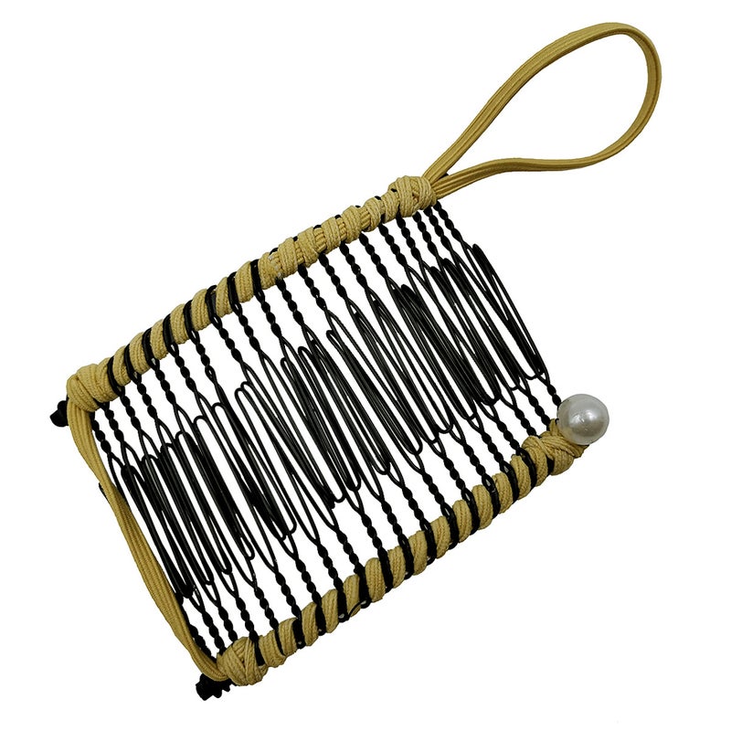 Banana Clip Comb Tool Stretchy Banana Hair Clip Ponytail Holder Double Comb Hair Accessory，Stretchable Banana Comb for Thick Stretch Hair 30 Teeth，Hair Clips for Women Yellow - Image 3