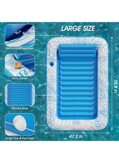 Jasonwell E Tanning Pool Lounger Float - Jasonwell 4 In 1 Sun Tan Tub Sunbathing Pool Lounge Raft Floatie Toys Water Filled Bed Mat Pad For Adult Blow Up Kiddie Pool Kids Ball Pit Pool (L)  - Image 4