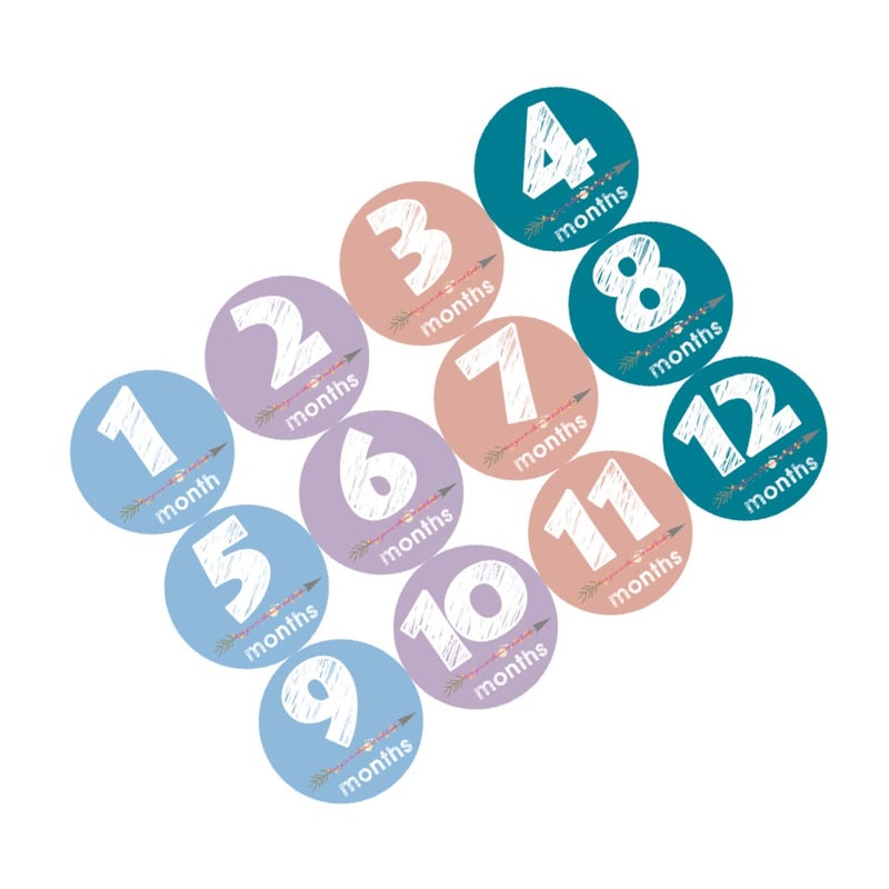12 Pcs Baby Month Stickers Photo Props Milestone Tracking Growth Decoration - Image 2