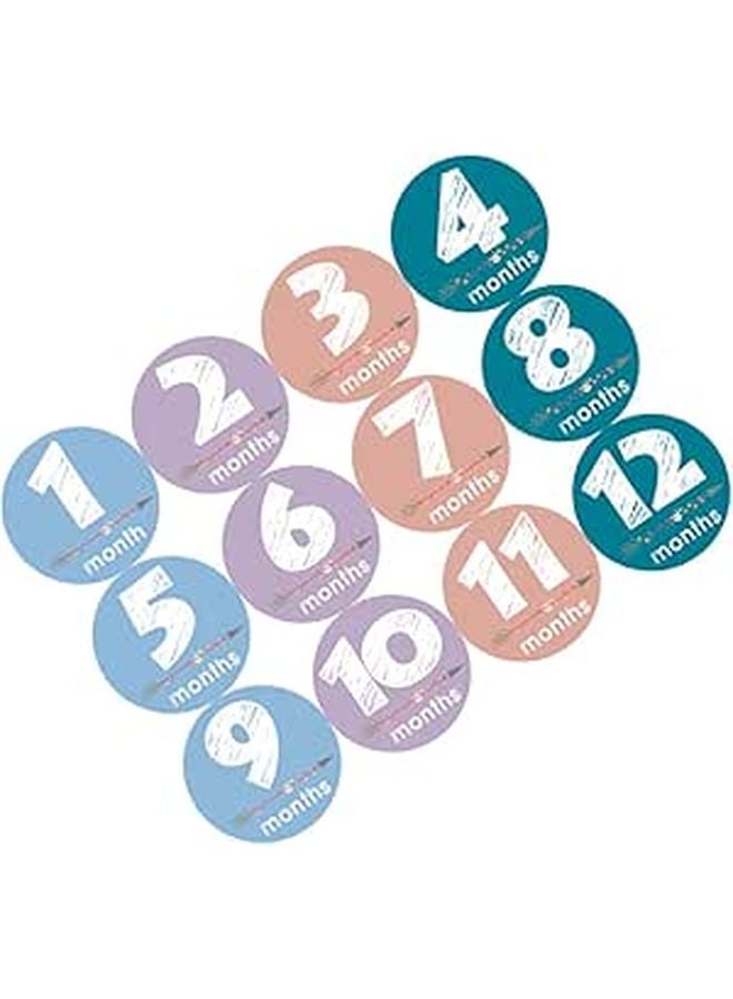 12 Pcs Baby Month Stickers Photo Props Milestone Tracking Growth Decoration - Image 1
