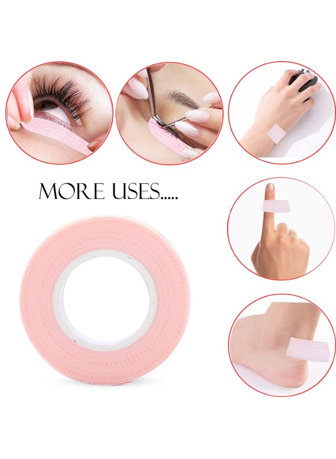 6 Rolls Eyelash Tape,Adhesive Fabric Eyelash Extension Tape,Breathable Micropore Fabric Tape for Eyelash Extension Supplies,9 m/10 Yard Each Roll (Pink) - Image 3