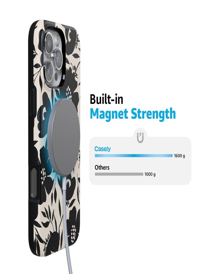 Casely iPhone 16 Pro Max Case | Dark Fantasy | Contrast Floral | Compatible with MagSafe | Bold Protective Case Design - Image 4