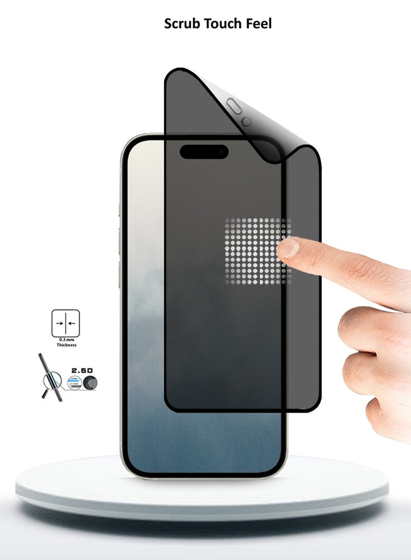 Wtech Apple iPhone 16 2024 Nano Ceramic Privacy Full Glue Full Cover Matte Flexible Screen Protector (MSCNMP) - Clear/Black - Image 3
