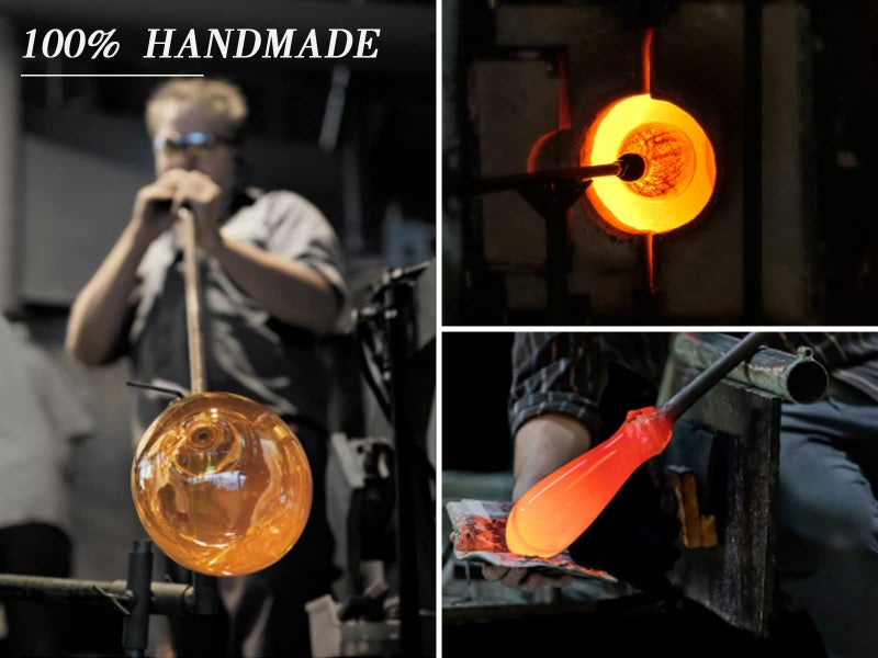 Physkoa Amber Wine Glasses Set of 6-16oz Hand-Blown Amber Wine Glass with Long Stem Unique Red&White Wine Glasses For Party Home Bar New Year Gifts - Image 3