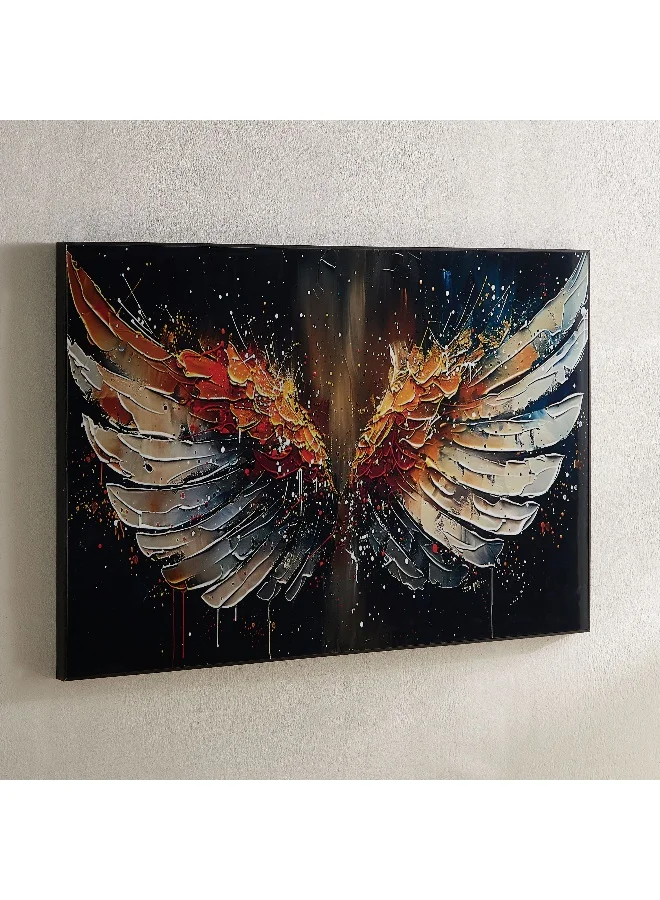 Home Box Fossel Feather Framed Picture with ABS High Gloss Surface - 60x90x2.5 cm