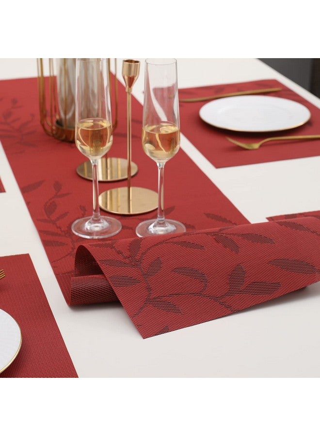 HOKIPO HOKIPO PVC Dinner Mats Set of 4 with Runner for Dining Table 4 Seater (AR3133)  - Image 2