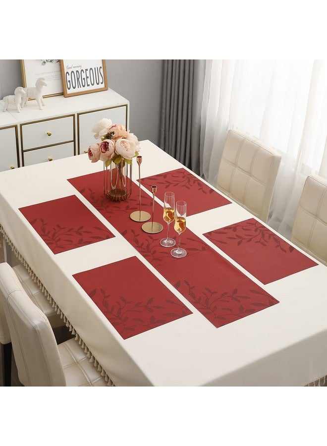 HOKIPO HOKIPO PVC Dinner Mats Set of 4 with Runner for Dining Table 4 Seater (AR3133)  - Image 1