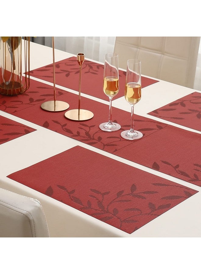 HOKIPO HOKIPO PVC Dinner Mats Set of 4 with Runner for Dining Table 4 Seater (AR3133)  - Image 3