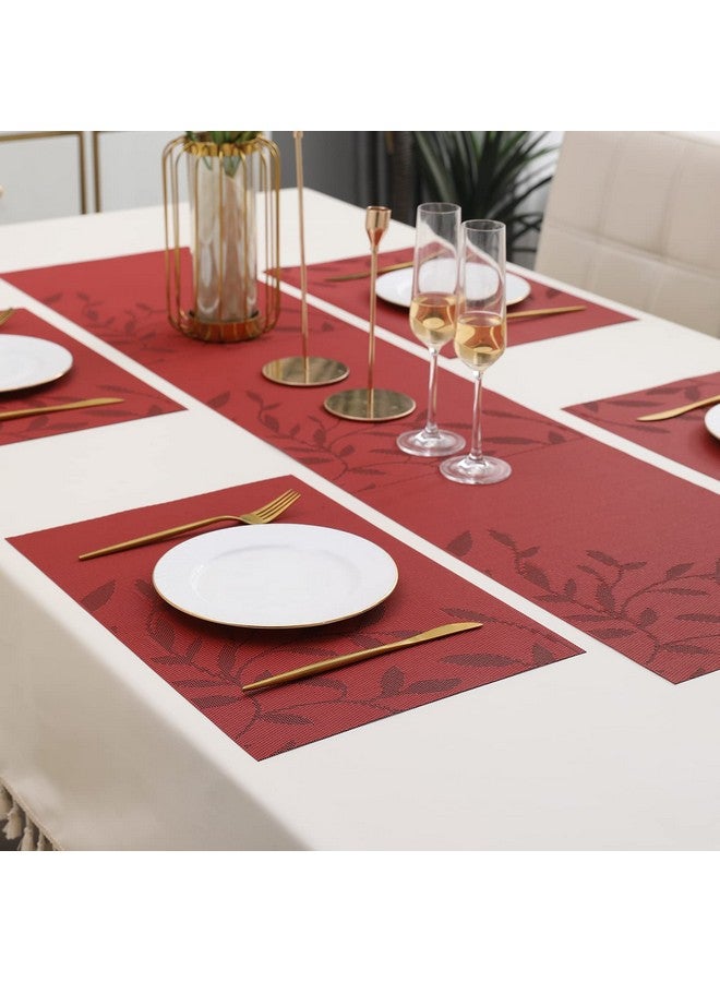 HOKIPO HOKIPO PVC Dinner Mats Set of 4 with Runner for Dining Table 4 Seater (AR3133)  - Image 4