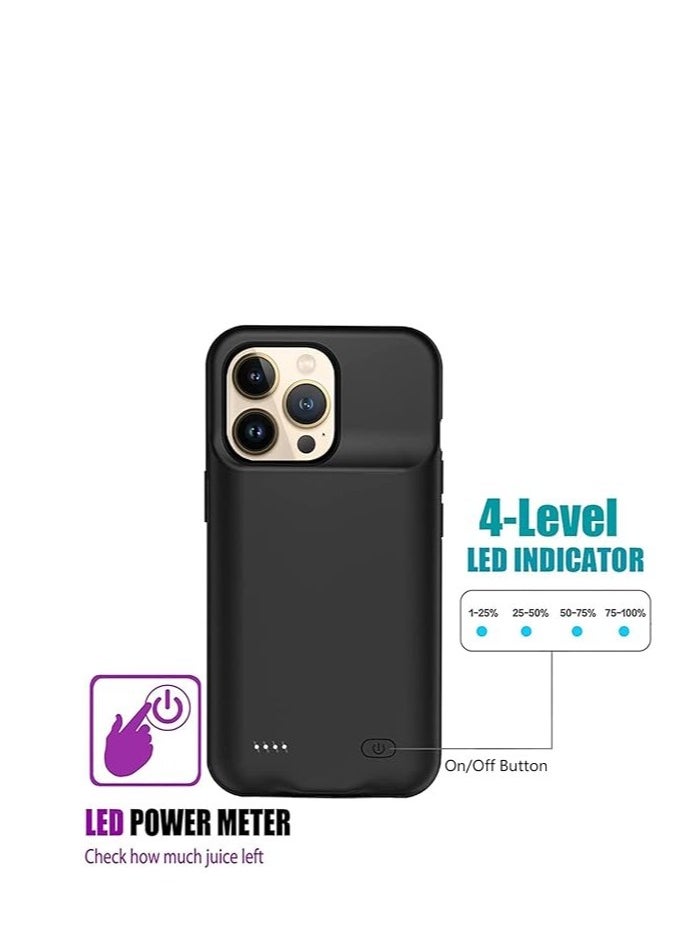 GULFLINK Wireless Protective Charging Case Cover For iPhone 15 Pro 5000mah Black  - Image 2