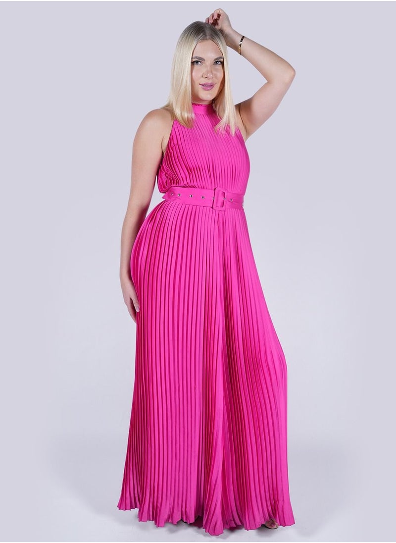NIVA FASHION HOUSE - Miami Girl - Pink Silk Jumpsuit - Image 1
