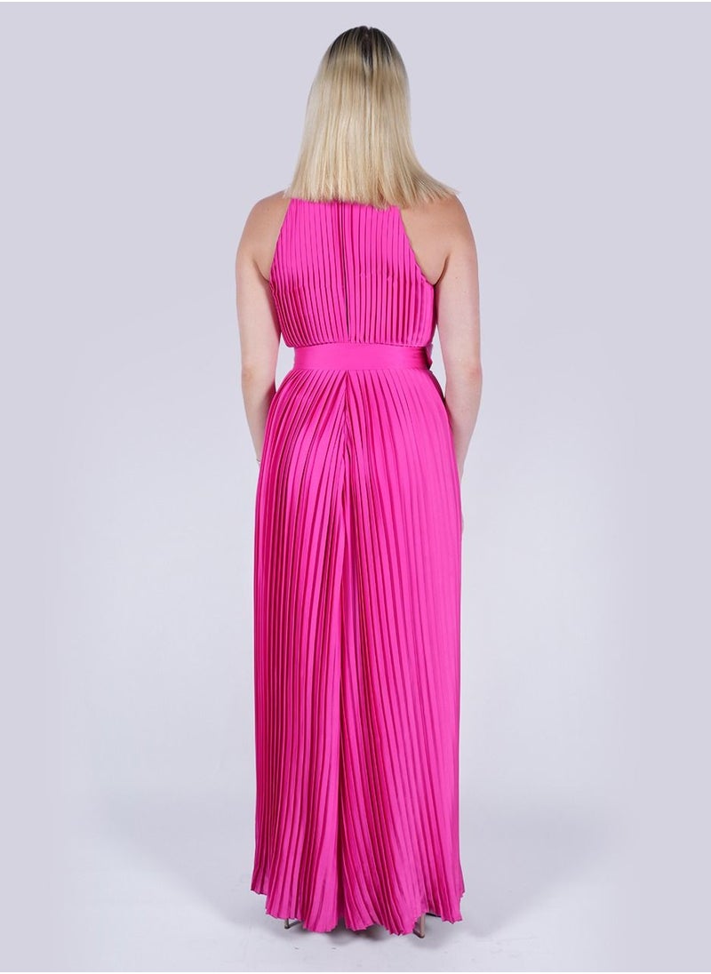 NIVA FASHION HOUSE - Miami Girl - Pink Silk Jumpsuit - Image 1