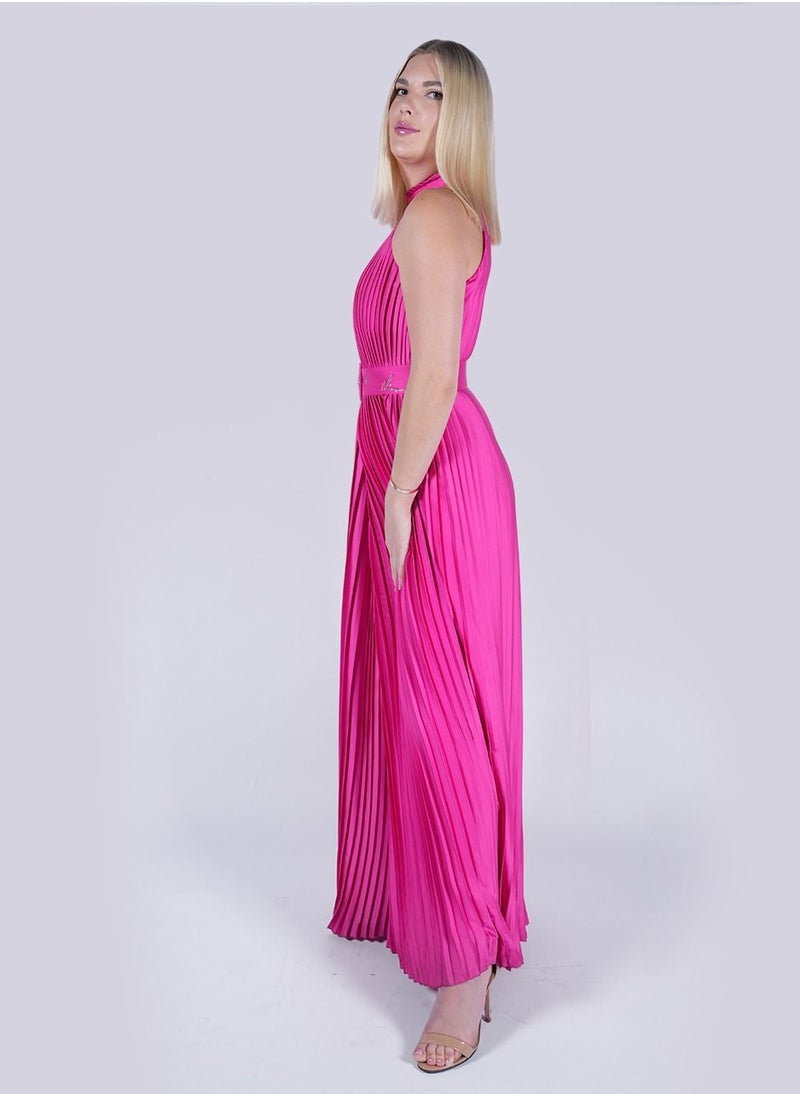 NIVA FASHION HOUSE - Miami Girl - Pink Silk Jumpsuit - Image 1