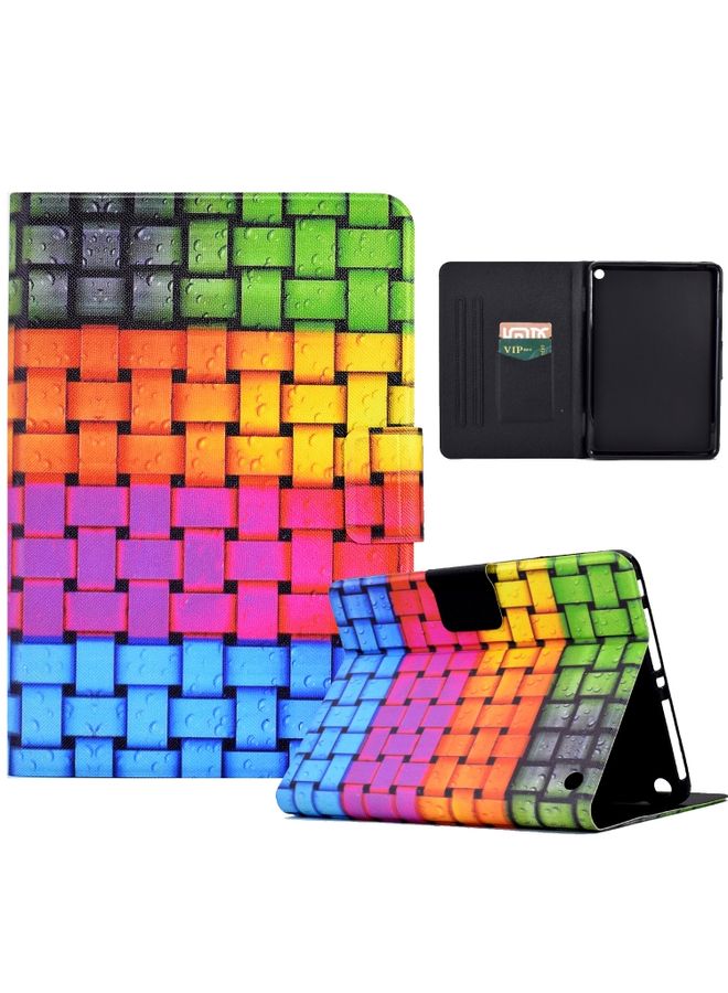 HuHa Case Cover For Amazon Kindle Fire HD 8 2022 / 2020 Coloured Drawing Smart Leather Tablet Case Braided Belt 