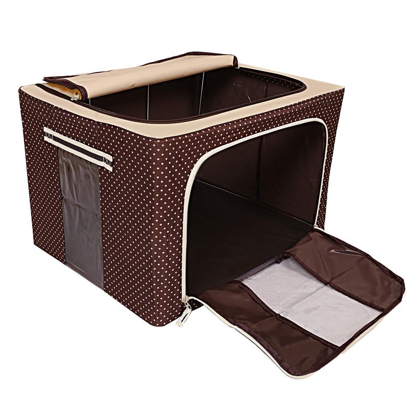 AAGNA 66 L Folding Reinforced Quilts Storage Box Zipper Clothes Storage Organizer Washable Household Sorting Box Blanket Package Container Kids Clothe Bra Panty Sweater Pack of 2 50 x 40 x 33 - Image 4