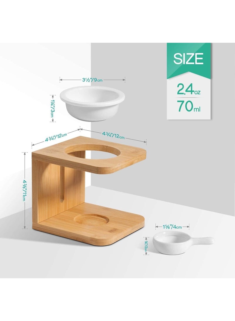 SOLARAE Wooden Essential Oil Burner, Scented Wax Melt Burner with Candle Holder, Aroma Burner Oil Diffuser Candle Tea light Oil Warmer Yoga Spa Home Bedroom Decor Gift, 100 ML - Image 2