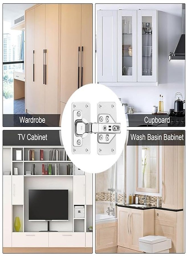 Met Craft Stainless Steel 304 Grade Cabinet Repair Plates with Pre-Punched Holes and Screws I Universal for All Auto Concealed Hinge I for Doors, Cabinets, Cupboard Door, Wardrobes (Silver, 2 Set) - Image 5