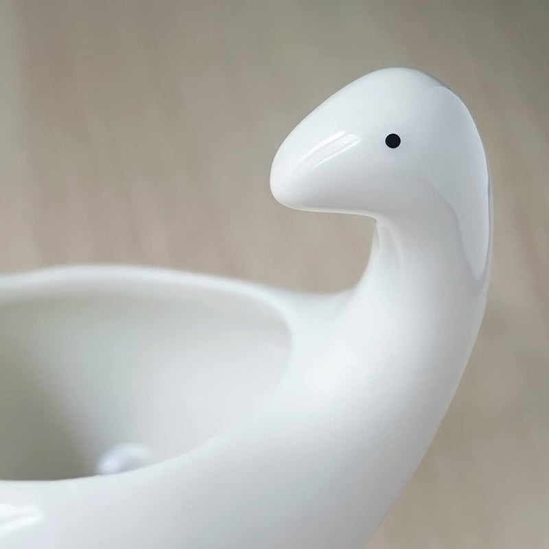 GeLive White Dinosaur Ceramic Succulent Planter Flower Plant Pot Window Box with Saucer Cartoon Animal Decor, 5 Inch, Indoor Outdoor - Image 5