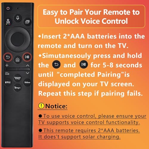 KPDP Original for Samsung-Smart-TV-Remote-Control-Replacement,Universal Remote for 2016 2024 Samsung Frame Curved Crystal Smart TVs, with Voice Control - Image 3