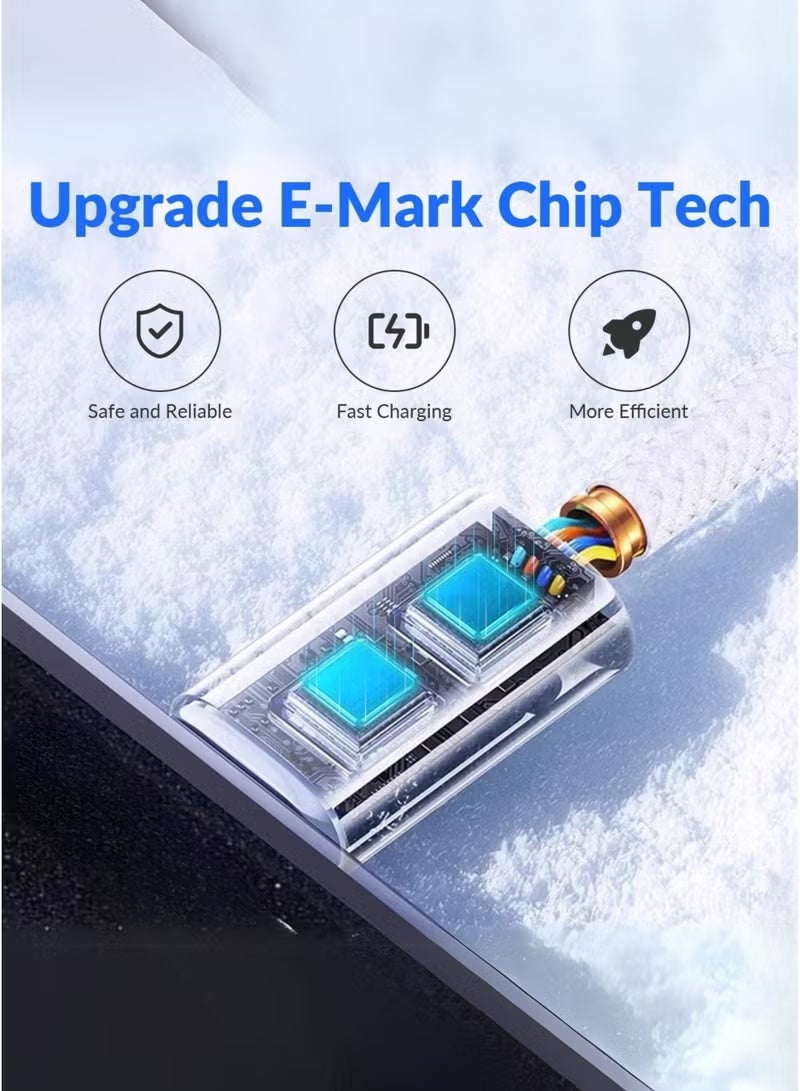 Earldom White Braided USB C Cable 60W 1 Meter, Fast Charging Type C to Type C Cable, Durable Nylon Braided Charging Cable for Laptop, Tablet, Smartphone, MacBook Air, iPad and Samsung Devices - Image 4