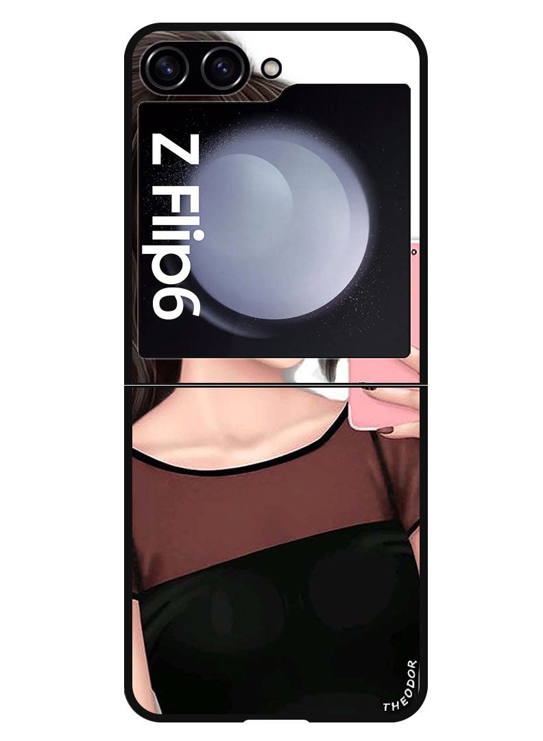 Theodor Protective Case Anti Scratch Shock Proof Bumper Cover For Samsung Galaxy Z Flip 6 Making Selfi - Image 1