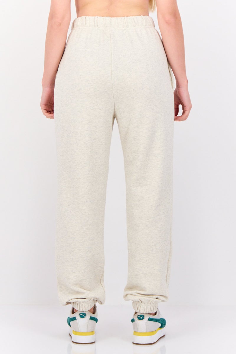 NIA Women Regular Fit Plain Jogger Sweatpants, Beige - Image 3